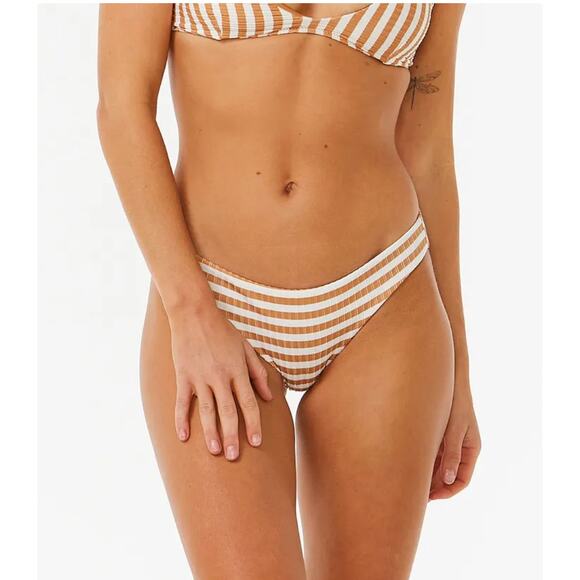 Rip Curl Premium Surf Cheeky Bikini Bottom - Light Brown Large NWT - Picture 1 of 9